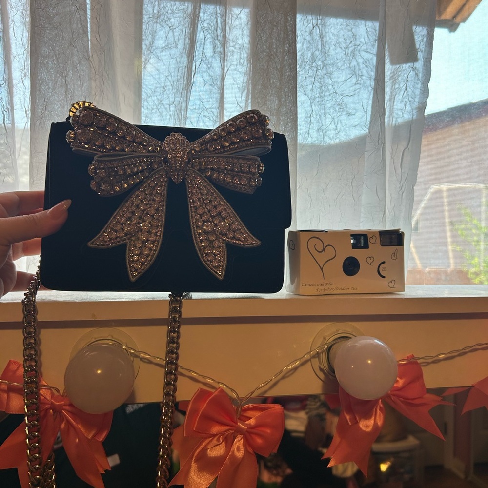 Kurt Geiger Black Crossbody Bag with Bow Detail